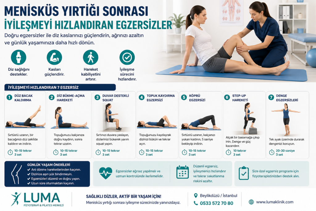 menisküs yırtığı sonrası iyileşmeyi hızlandıran egzersizler