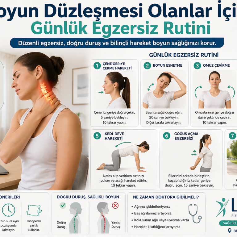 boyun düzleşmesi olanlar için günlük egzersiz rutini