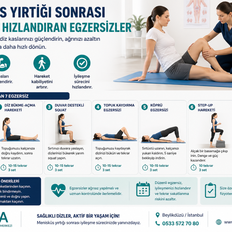 menisküs yırtığı sonrası iyileşmeyi hızlandıran egzersizler