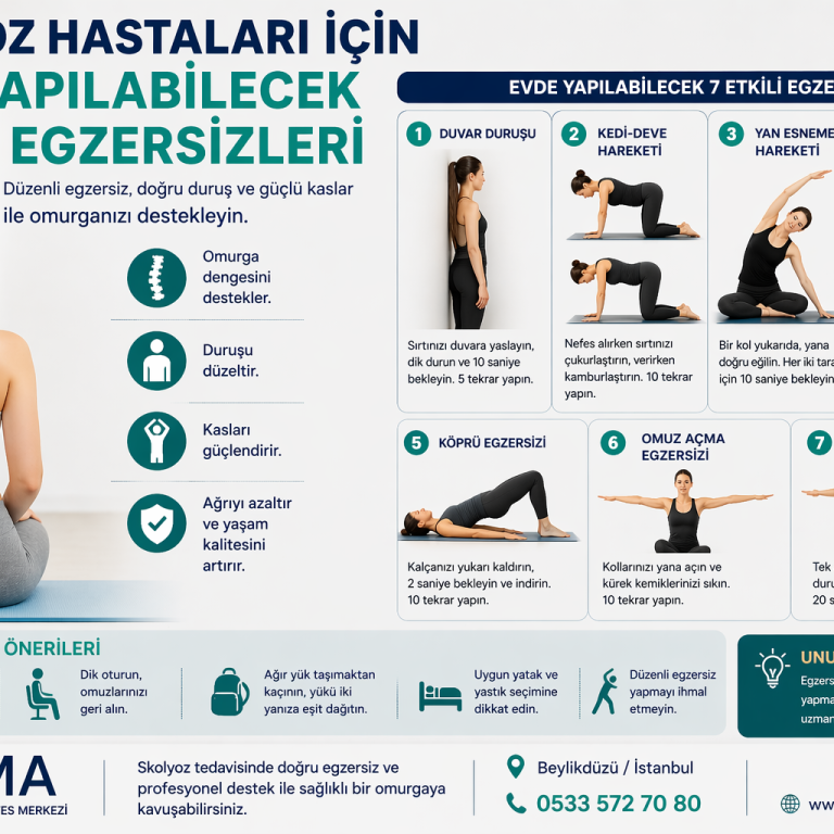 skolyoz evde duruş egzersizleri